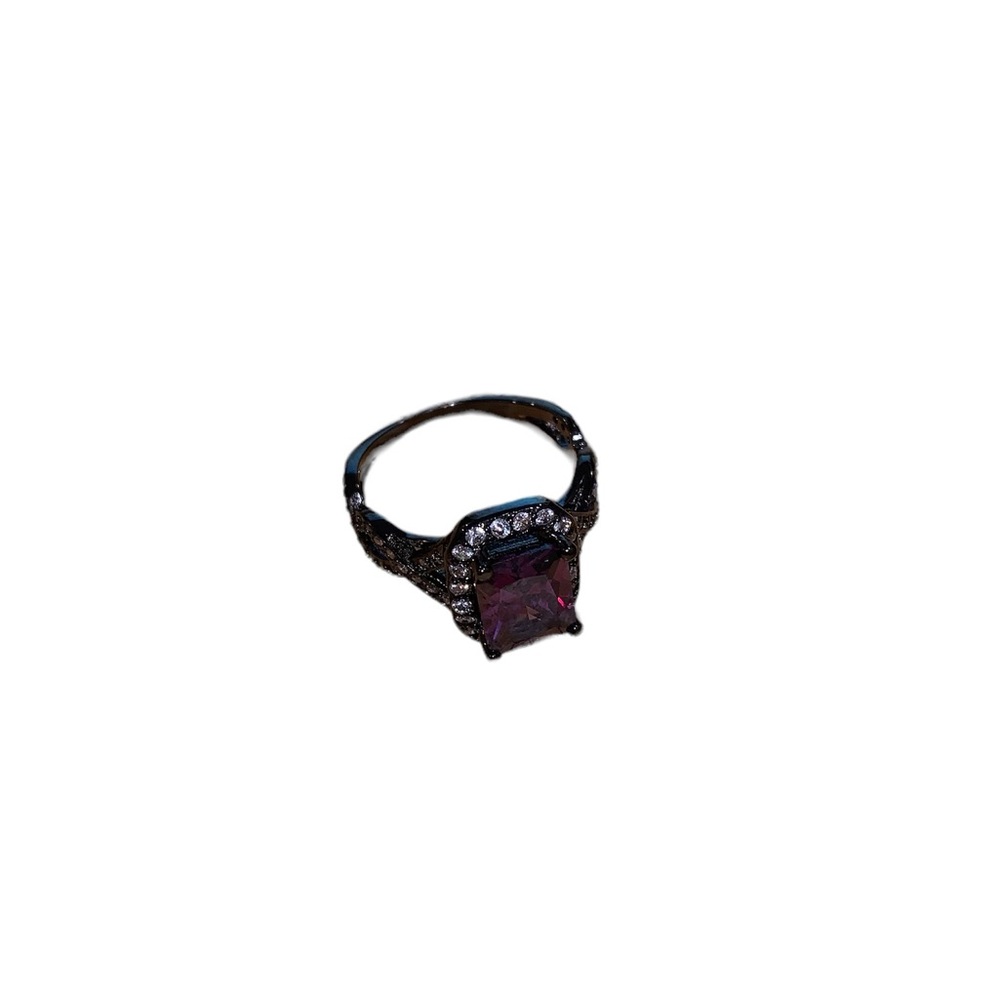 Purple & Black Diamond Ring